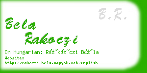 bela rakoczi business card